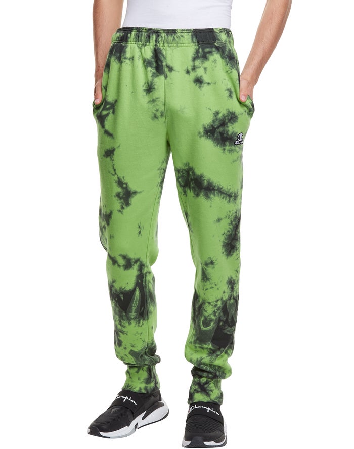 Champion Mens Joggers NZ - Galaxy Dye Green/Black ( 8102-QEPAH )